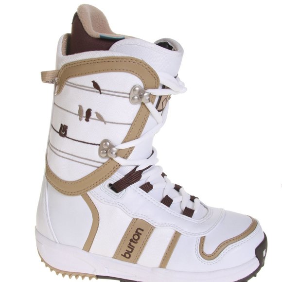 NEW Burton Lodi Womens Snowboard Boots!  Size 4 or 5 Euro 34 or 35 White  Birds - Picture 2 of 2